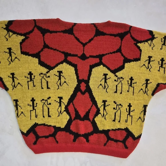 Rare Vtg Esprit Sport Sweater Women's Medium Oversized Geometric Southwestern - Picture 7 of 12